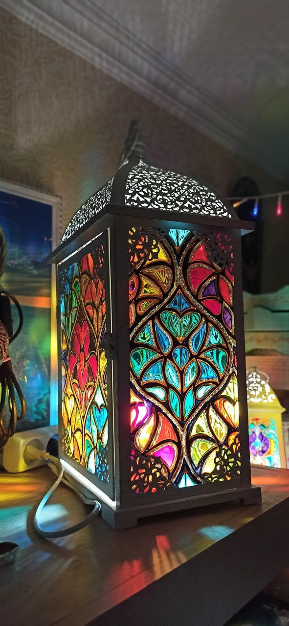 Марокканська лампа ВЕЛИКА "ВІТРАЖ"