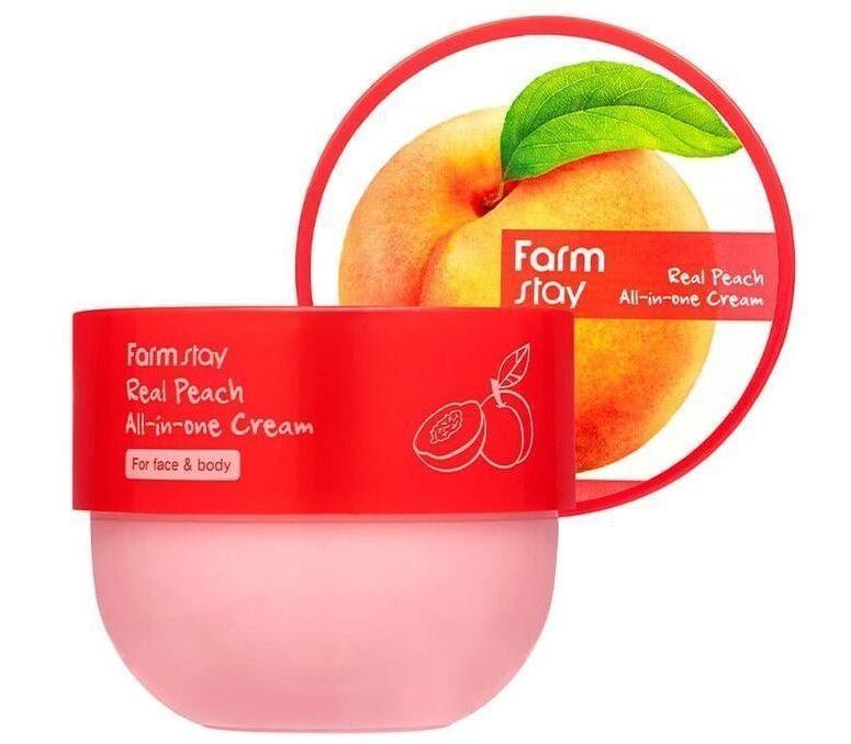 Крем для тіла з екстрактом персика FarmStay Real Peach All-In-One Cream, 300 мл