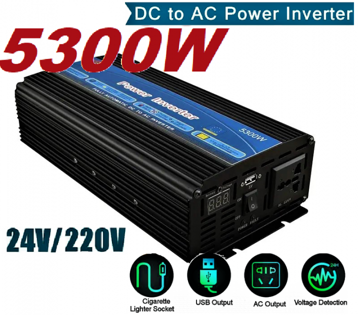 Перетворювач Wimpex 24V-220V 5300W (WX-5300W)