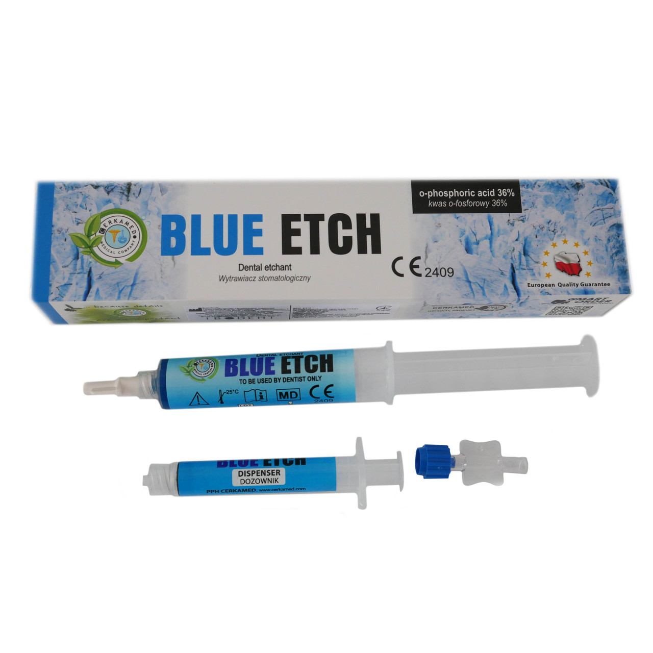 Blue Etch, травильный гель, Cerkamed стоматологические материалы, общее .