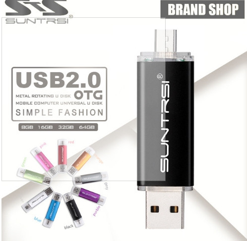 Флешка SUNTRSI, microUSB (OTG) -USB 2.0, 16Gb