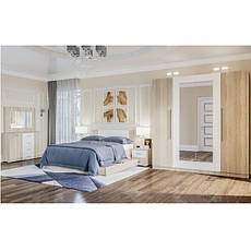 Модульна спальня дуб сонома Лілея Нова з білими вставками у стилі мінімалізму