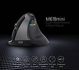 Бездротова вертикальна миша Delux M618 Mini Bluetooth + Wi-Fi, фото 2