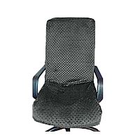 Натяжной чехол (плюш) на компьютерное кресло директора от MinkyHome БЕЗ чехлов на подлокотники. Графит