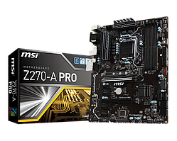 Материнська плата MSI Z270-A Pro (s1151, Intel Z270, PCI-Ex16) БО