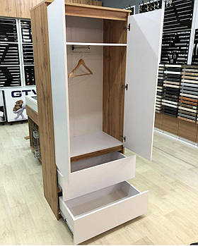 Шафа без ручки на одне відділення для плічок з шухлядами