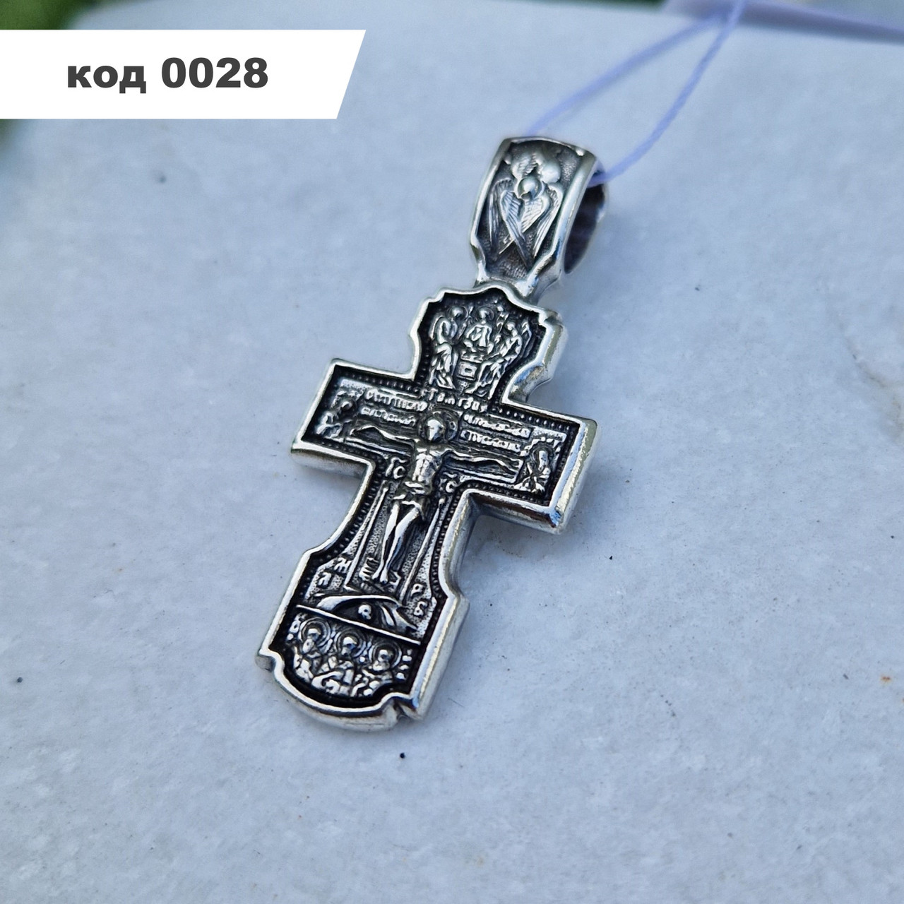 Срібний хрестик 925° проби з чорнінням
