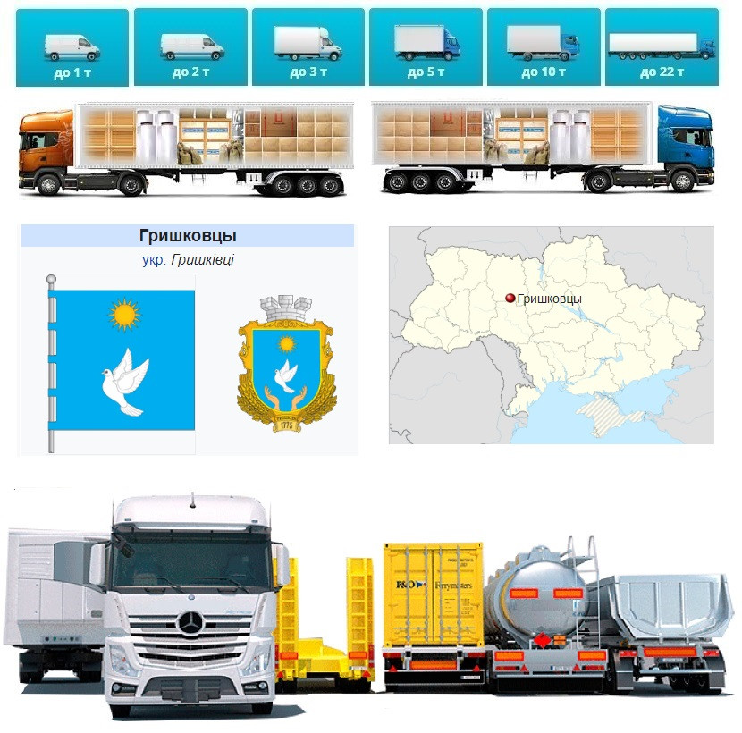 Вантажоперевезення із Гришківців у Гришківці