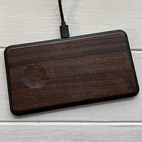 Бездротова зарядка для iPhone SkinWood Fast Charger Black 2 in 1