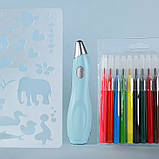 Електричний акумуляторний фломограф (аерограф) Tenwin 8084 у наборі для творчості, фото 8