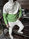 Біло-зелений спортивний костюм на флісі, фото 2