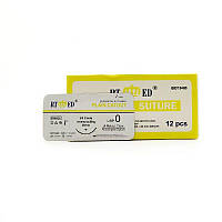 Кетгут звичайний RT-med USP 0 (EP 4) зі звор. ріж. голкою 36мм 3/8 кола