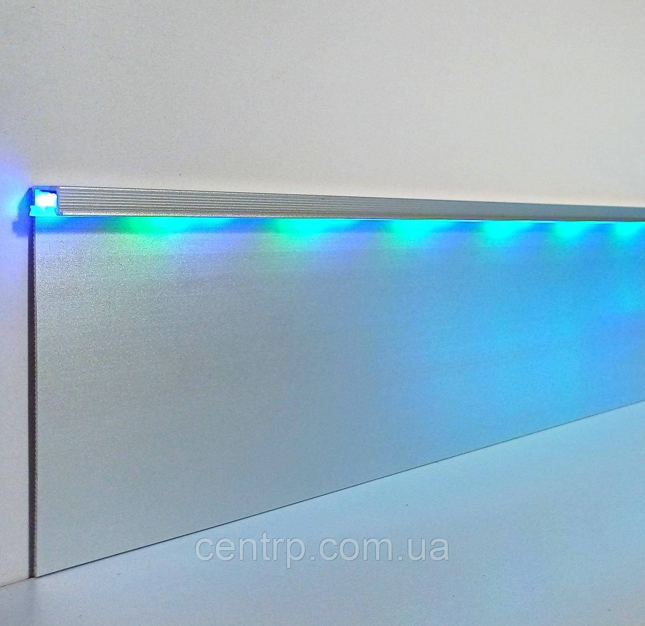 Прихований LED плінтус під гіпсокартон BEST DEAL 4/100 срібло матове 100 мм, L-2,5м, фото 1