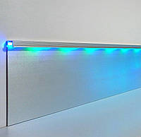 Скрытый LED плинтус под гипсокартон BEST DEAL 4/100 серебро матовое 100 мм, L-2,5м