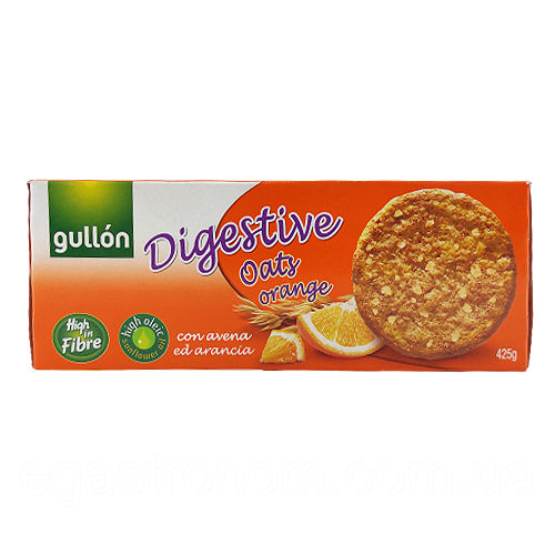 Печиво овес & апельсин (оранж) Гуллон Gullon Digestive 425g 15шт/ящ (Код: 00-00004289)