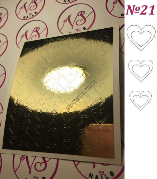 Металізовані наліпки для нігтів VS NAILS № 21 золото, фото 1