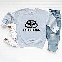 Женский осенний свитшот лонгслив кофта Balenciaga Баленсияга Серый