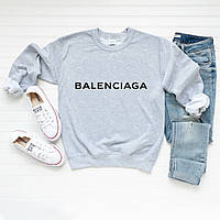 Женский осенний свитшот лонгслив кофта Balenciaga Баленсияга Серый