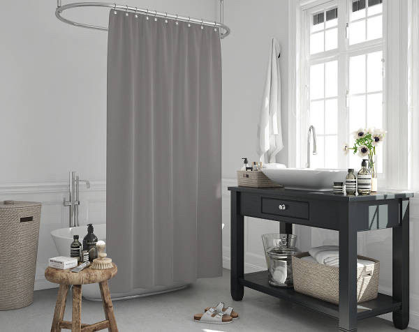 Вузька штора для ванної Tropik Grey Туреччина 120*200 см