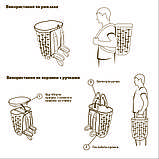 Кошик - рюкзак на 27 літрів Acropolis для збору грибів, овочів, фруктів. Плетений кошик для збору грибів, фото 9