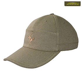 Кепка чоловіча універсальна Acropolis ОШР-10 з натурального брезента та шкіри, колір олива