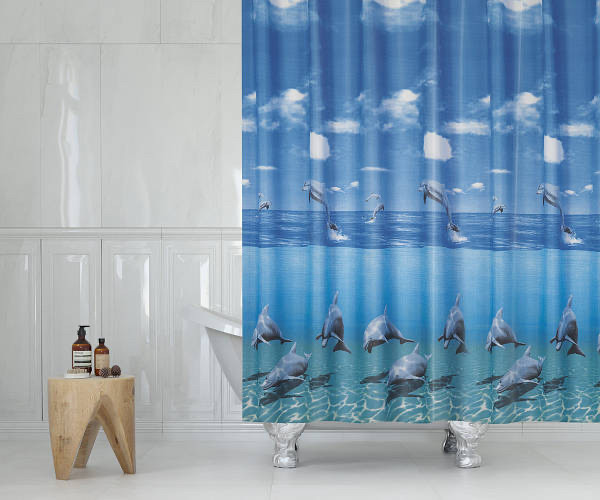 Вузька штора для ванної Tropik Dolphin Family Туреччина 120*200 см