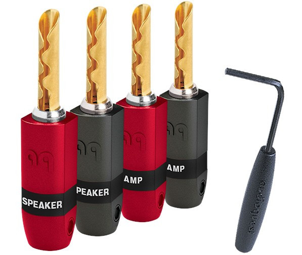 Набір конекторів AUDIOQUEST spc SureGrip300 Banana Gold set of 4, фото 1