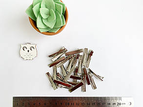 Заколка-крокодил (заготовка) пряма срібна, 3,5см