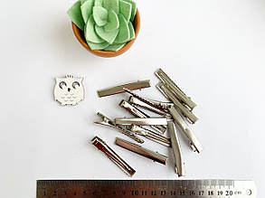 Заколка-крокодил (заготовка) пряма срібна, 5,5см