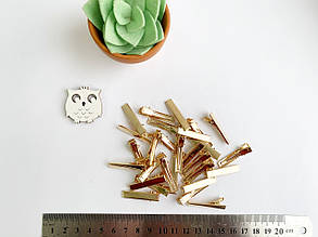 Заколка-крокодил (заготовка) пряма золота, 3,2см