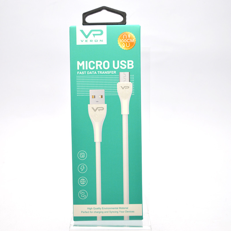 Кабель USB Veron MV08 (Micro) (1m) White, фото 1