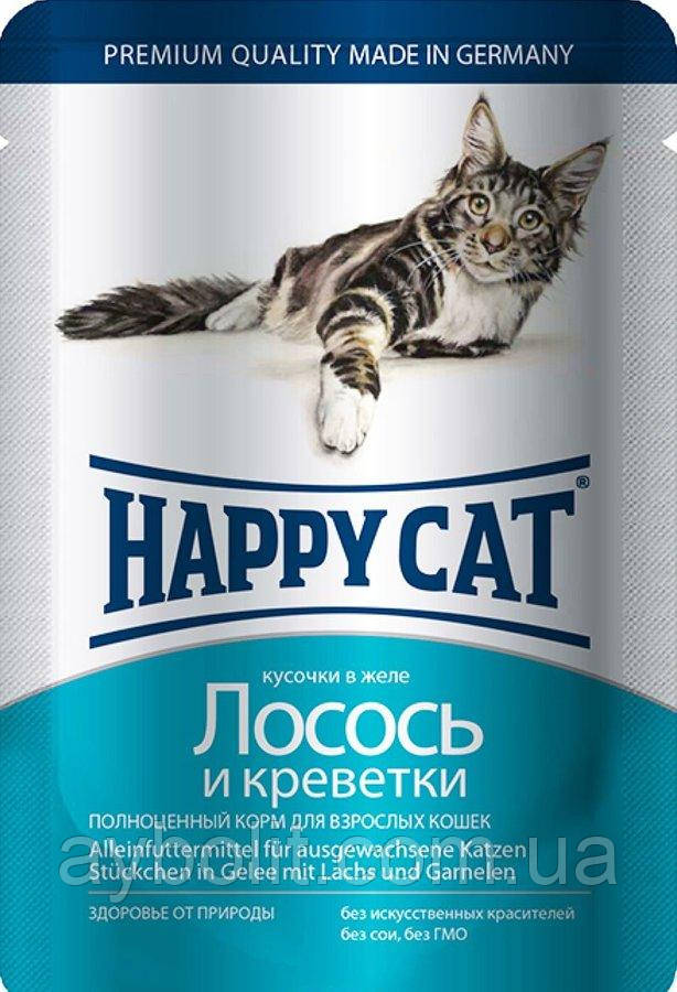 Хеппи Кет паучи 0,1кг лосось креветки
