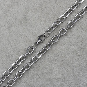 Цепь мужская серебристая якорное плетение 316L от Stainless Steel из медицинской стали длина 60 см ширина 7 мм