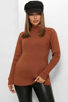 Жіночий теплий светр теракот 44-50