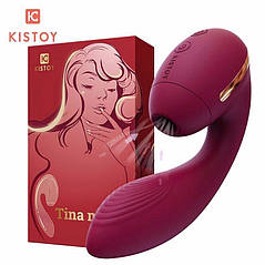 Вакуумний вібратор Kistoy Tina Mini Violet, вагінально-кліторальний, фото 2