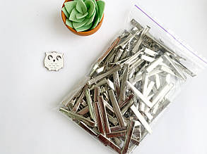 Заколка-крокодил (заготовка) пряма срібна, 5,5см (упаковка 100шт.)