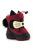 Дитячі зимові чоботи дутики на дівчинку Cat Alisa Line бордовий розміри 20-25
