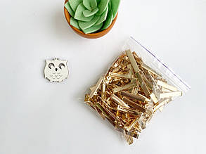 Заколка-крокодил (заготовка) пряма золота, 3,2см (упаковка 100шт.)