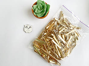 Заколка-крокодил (заготовка) пряма золота, 4,1см (упаковка 100шт.)