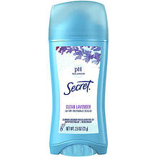 Твердий дезодорант Лаванда Secret Invisible Solid Antiperspirant Deodorant Ph Balanced Clean Lavender 73гр