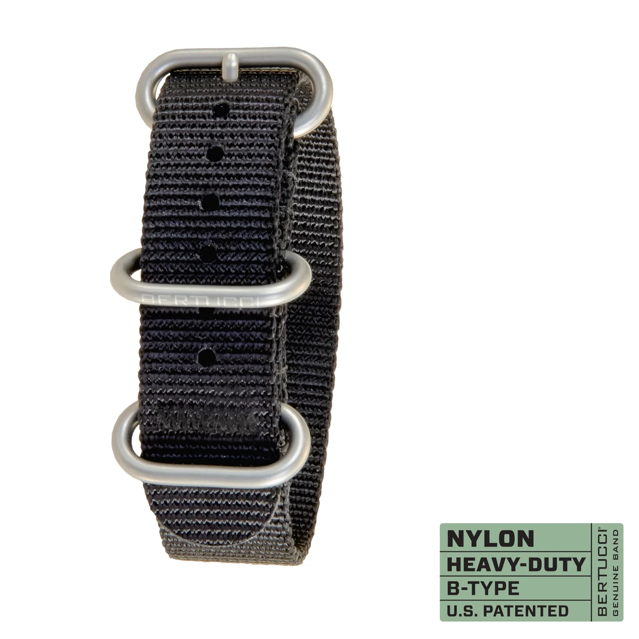 Ремінець нейлоновий bertucci #244 Black w/ matte hardware, 3/4" - 19 mm size for A-1 & C-1 Cases, фото 1