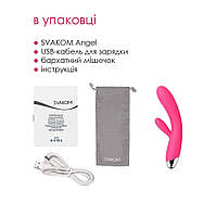Інтелектуальний вібратор-кролик з підігрівом Svakom Angel Plum Red, фото 3