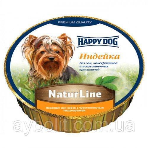 Вологий корм Happy Dog для цуценят дорослих собак вагою до 10 кг з індичкою, 85 г