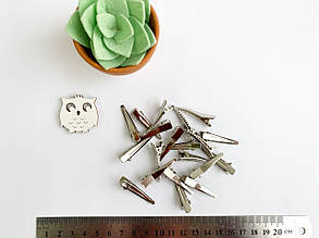 Заколка-крокодил (заготовка) зігнута срібна, 3,5см