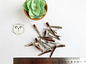 Заколка-крокодил (заготовка) зігнута срібна, 4,5см