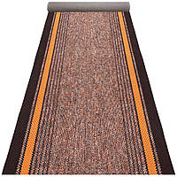 150 см Доріжка Saba 01 «Дарничанка Елана» коричнева з помаранчевою полосою, на підлогу в коридор, кімнату, кухню.
