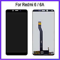 Дисплей для мобильного телефона Xiaomi RedMi 6/RedMi 6a, черный, с тачскрином