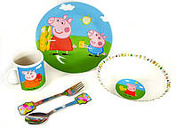 Набір дитячого посуду Свинка Пеппа 5 предмета кераміка