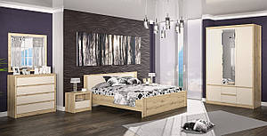 Спальня "Домініка" Дуб артезіан/Шампань, 3Дв