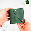 Міні гаманець шкіряний з гравіюванням ручної роботи 10,2x10x1,5 см, фото 4
